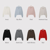 BR Crop V-neck Long Sleeve Knit + Tie Set (8color)
