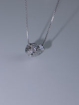metal heart ball necklace