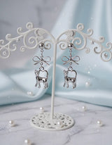 Kitty and Bow Piercing - Silver Color