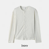 Rogen Ribbed Linen Button Cardigan