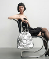 BLOOMING TOTE BAG | SILVER
