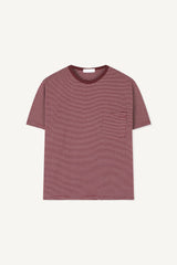 Striped pocket short-sleeve T-shirt