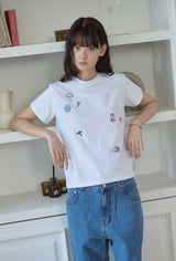 26SS★ マッシュルームステッチクロップ半袖Tシャツ