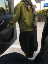 maru check zip-up