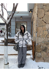Style Hooded Wool Suede Coat