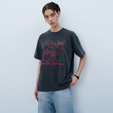 リボンキャッツTシャツ　チャコール