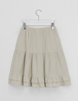 Farmt Corduroy Banding Frill Midi Skirt