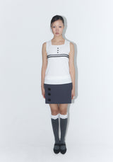 Lace Button Sleeveless