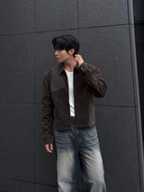 Luen Contrasted leather jacket