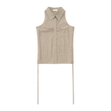 スリーブレスシャーリングシャツ (BEIGE)