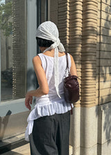 EYELET FRILL SLEEVELESS