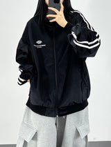 velvet track jersey zip-up