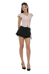 Pink rosy chiffon blouse