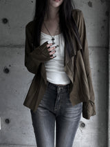 suede drape rider jacket (2color)