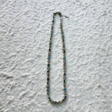 Silver Frame Gem Necklace