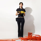 女性用ダイナミック T シャツ - ブラック