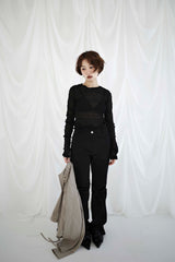Sheer Gather Frill Top