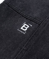 BBD ヴィンテージクラッシュフードデニムジップアップジャケット (ブラック)