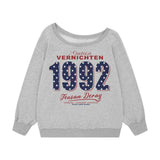 Star Off-Shoulder Loose Fit Sweatshirt 233198150