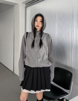 Tech Color Matching High Neck Hood Zip-Up