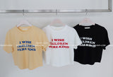 ウィッシュ レタリング クロップド半袖 T シャツ