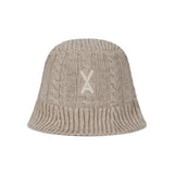 VA Applique Cable Knit Bucket Hat / Beige