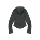 アストンストライプスリムフードTシャツ