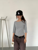 BOAT NECK MID SLEEVE TEE (4C)