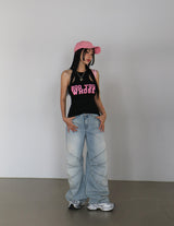 Rimi lettering mango sleeveless shirt