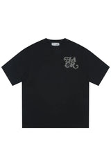 ラインストーンパッチベーシックTシャツ