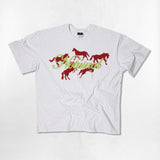 Red Pixel Horse Over-fit T-Shirts - 4COLOR
