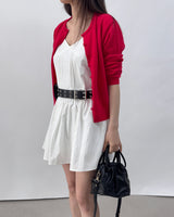 Picre Round Neck Button Long Sleeve Knit Cardigan