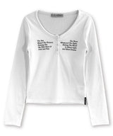 Sun&Moon Button Long Sleeve Tee_White