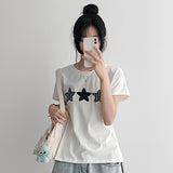 Star Patch Basic Loose Short Sleeve Tee (5 colors)
