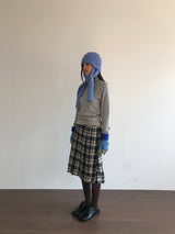 Grunge Button-Up Checkered Skirt (2 Colors)