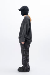 Cell Stone Washed Waffle Long Sleeve T-Shirt