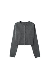 Basic round cardigan_charcoal