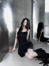 [60%Exclusive] black lace corset one-piece