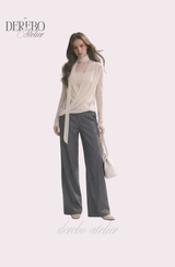 daisy scarf chiffon shirring blouse top