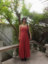 WAFER CHECK MAXI DRESS