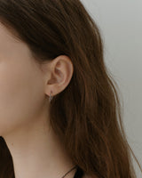 [White gold] Cutting Hoop Earrings (S)