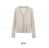 Henne Double Button See-Through Cardigan