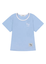 RORA SMALL LOGO U-NECK HALF T (10COLOR)