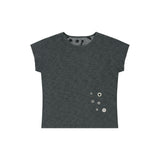 Grunge Claw Camo Eyelet Tee - Charcoal