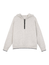 Niche Wide Hooded Wool Zip-Up Knitwear
