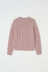 Usual cable knit_pink