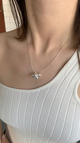Grapes symbol silver necklace