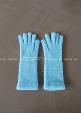 Patch Finger Slit Long Gloves