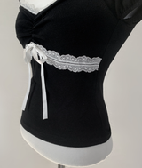 Hacken Ribbon Lace Top (black)
