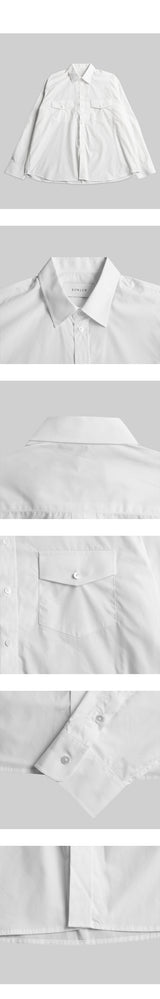 スティッチロールアップシャツ [Ivory]